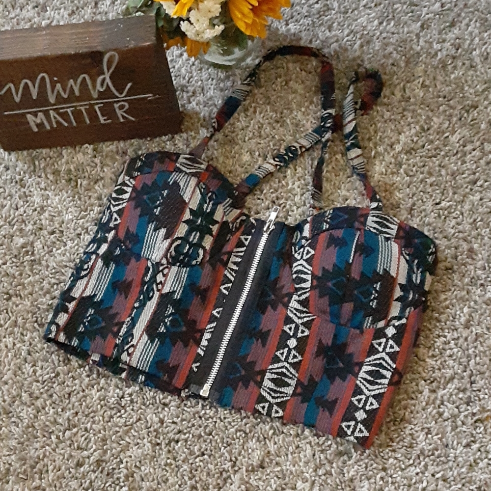 Crop top zipped down middle